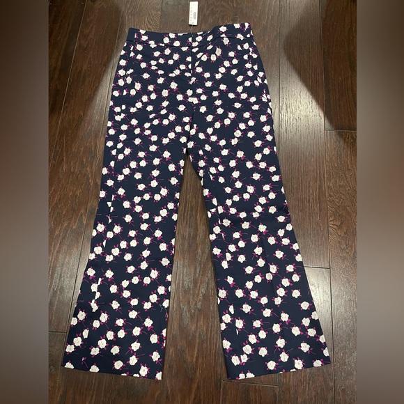 J. Crew Hayden Kickout Crop Blue Purple Floral Pants Size 4T NEW - Picture 2 of 11